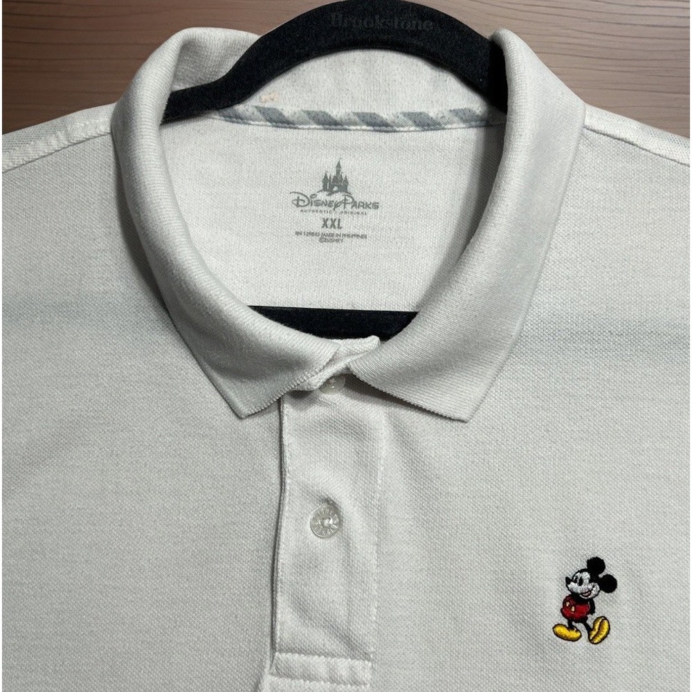 Disney Parks White Short Sleeve Mickey Mouse Polo Shirt‎ Men's Size 2XL Golf ⛳️